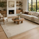 Emery Table-Tufted Large Rug with Stepped Border | Brown-Beige Wool 8x10