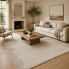 Emery Table-Tufted Large Rug with Stepped Border | Brown-Beige Wool 8x10