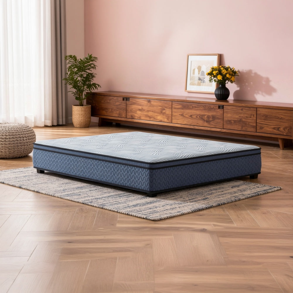 Ammy Hybrid King Mattress | Edge Design | Blue Flame Retardant Polyester 11"