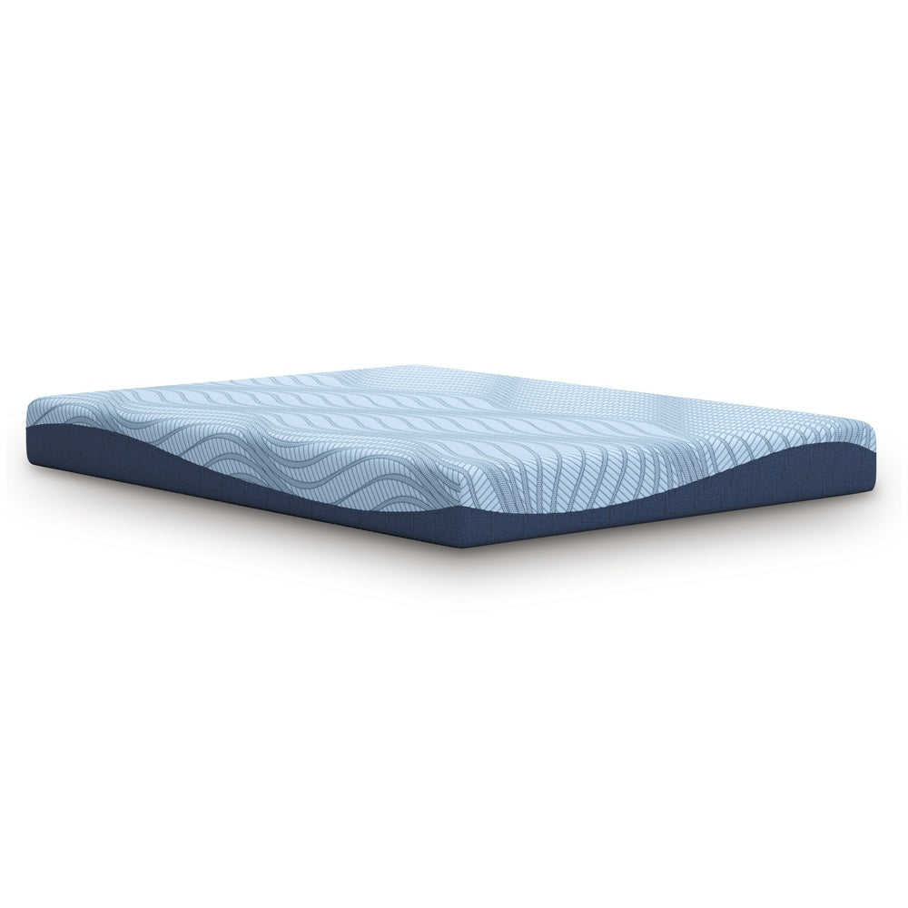 Ryna King Mattress with Memory Foam | Firm Support | Light Blue Fabric 8"
