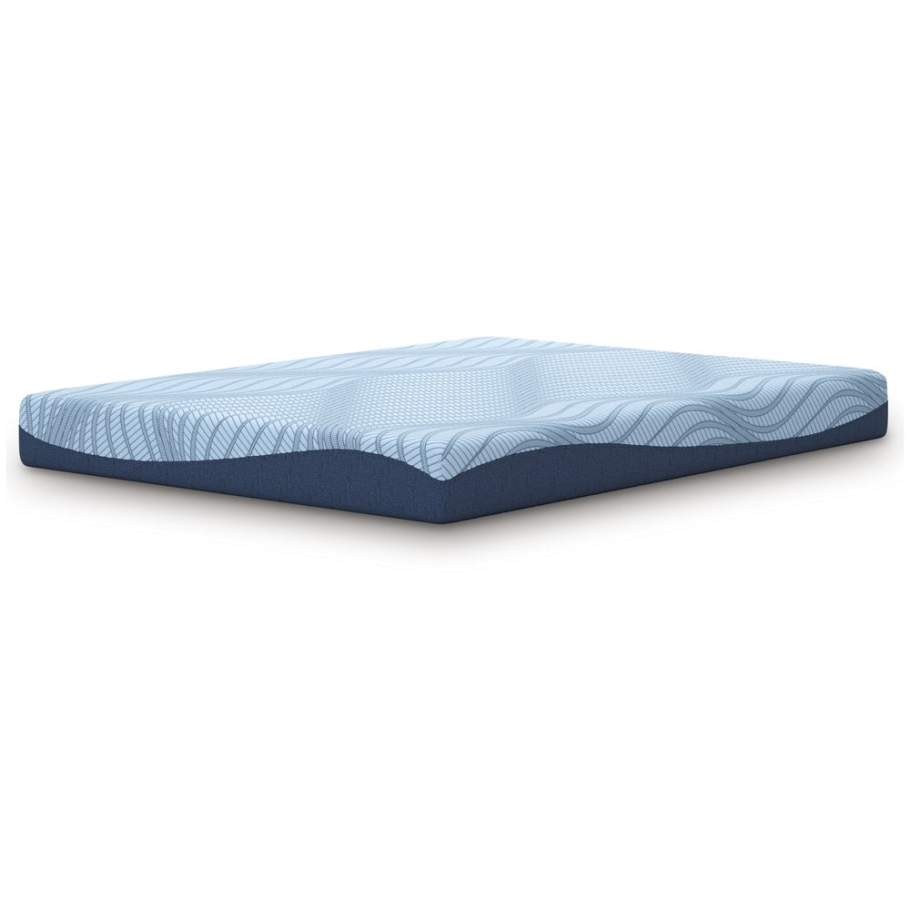 Ryna King Mattress with Memory Foam | Firm Support | Light Blue Fabric 8"