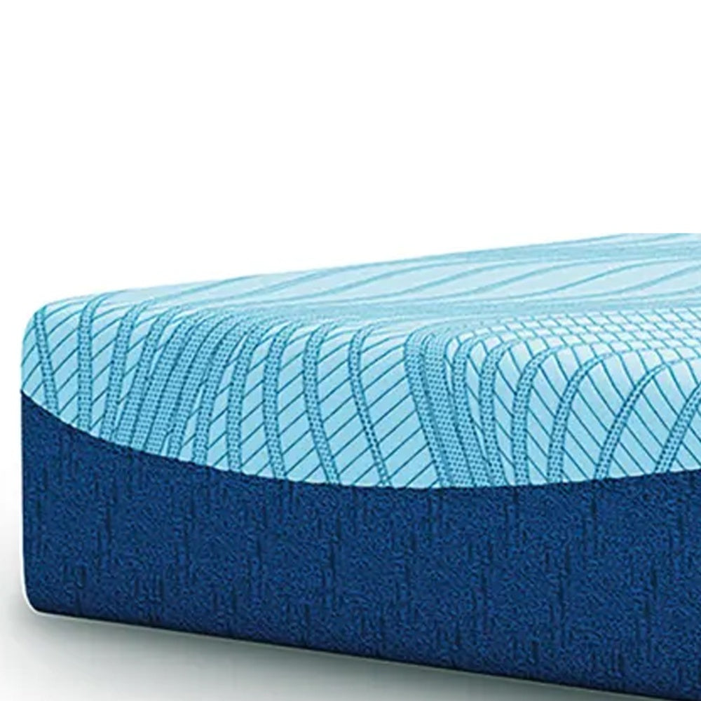 Pmy Queen Mattress with Memory Foam | Firm Support | Light Blue Fabric 12"