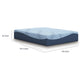Pmy Queen Mattress with Memory Foam | Firm Support | Light Blue Fabric 12"