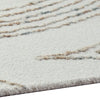 Delma Abstract Large Rug | Green-Brown Flow Pattern | Ivory Wool  8x10