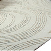 Delma Abstract Large Rug | Green-Brown Flow Pattern | Ivory Wool  8x10