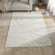 Delma Abstract Large Rug | Green-Brown Flow Pattern | Ivory Wool  8x10