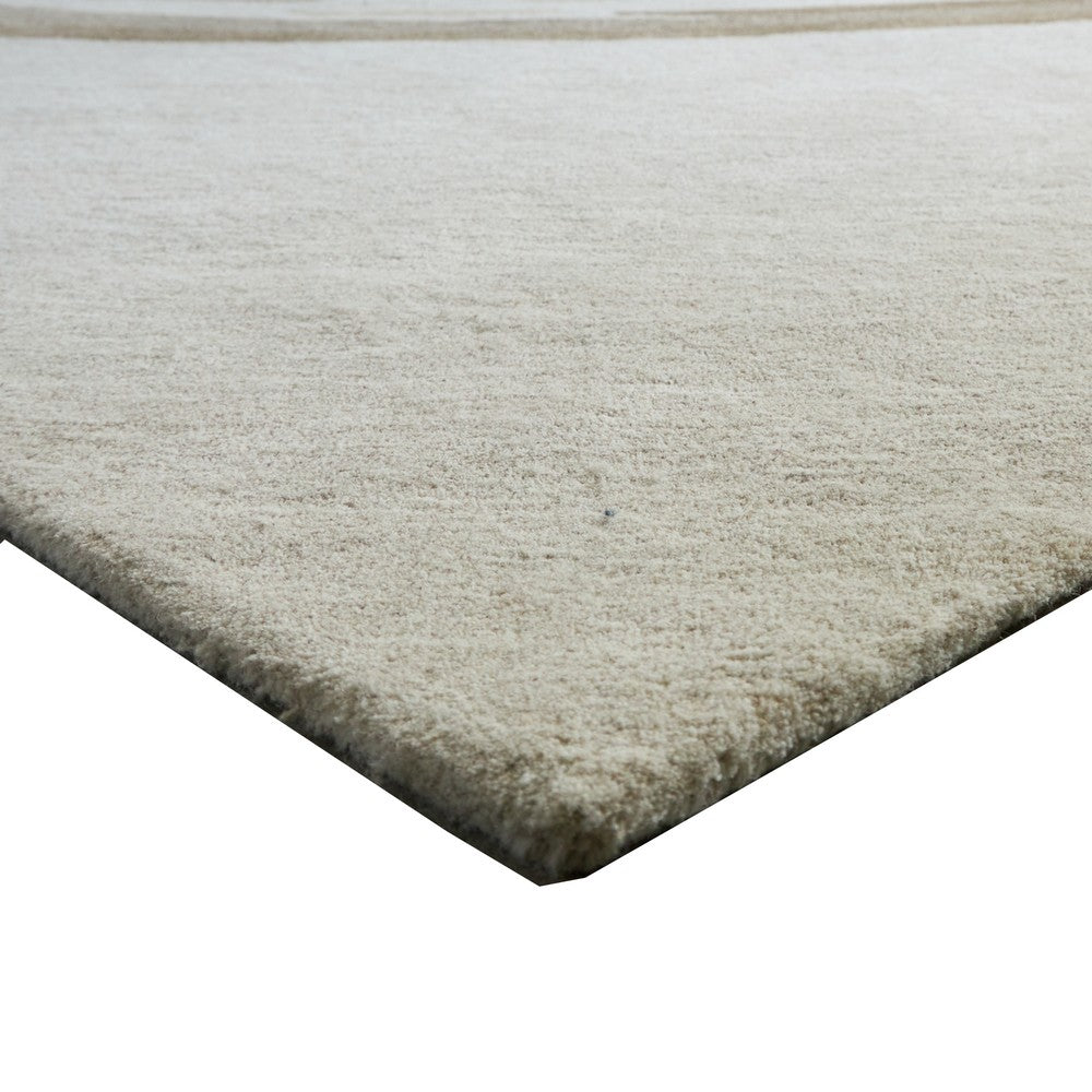 Rizzy  Large Area Rug | Brown-Gray Abstract Ripple Patterns | Ivory Wool 8x10