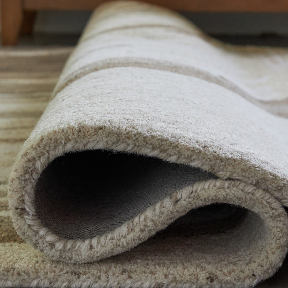 Rizzy  Large Area Rug | Brown-Gray Abstract Ripple Patterns | Ivory Wool 8x10
