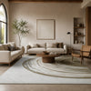 Rizzy  Large Area Rug | Brown-Gray Abstract Ripple Patterns | Ivory Wool 8x10