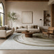 Rizzy  Large Area Rug | Brown-Gray Abstract Ripple Patterns | Ivory Wool 8x10