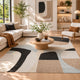 Edric Hand-Tufted Large Area Rug with Neutral Abstract Geometric Patterns 8x10