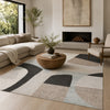 Edric Hand-Tufted Large Area Rug with Neutral Abstract Geometric Patterns 8x10