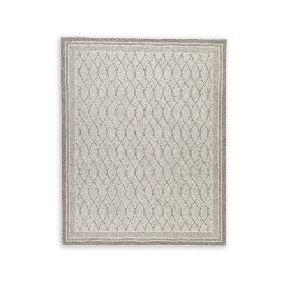 Winie Large Area Rug | Trellis Patterns | Hand-Tufted | Gray Wool 8x10