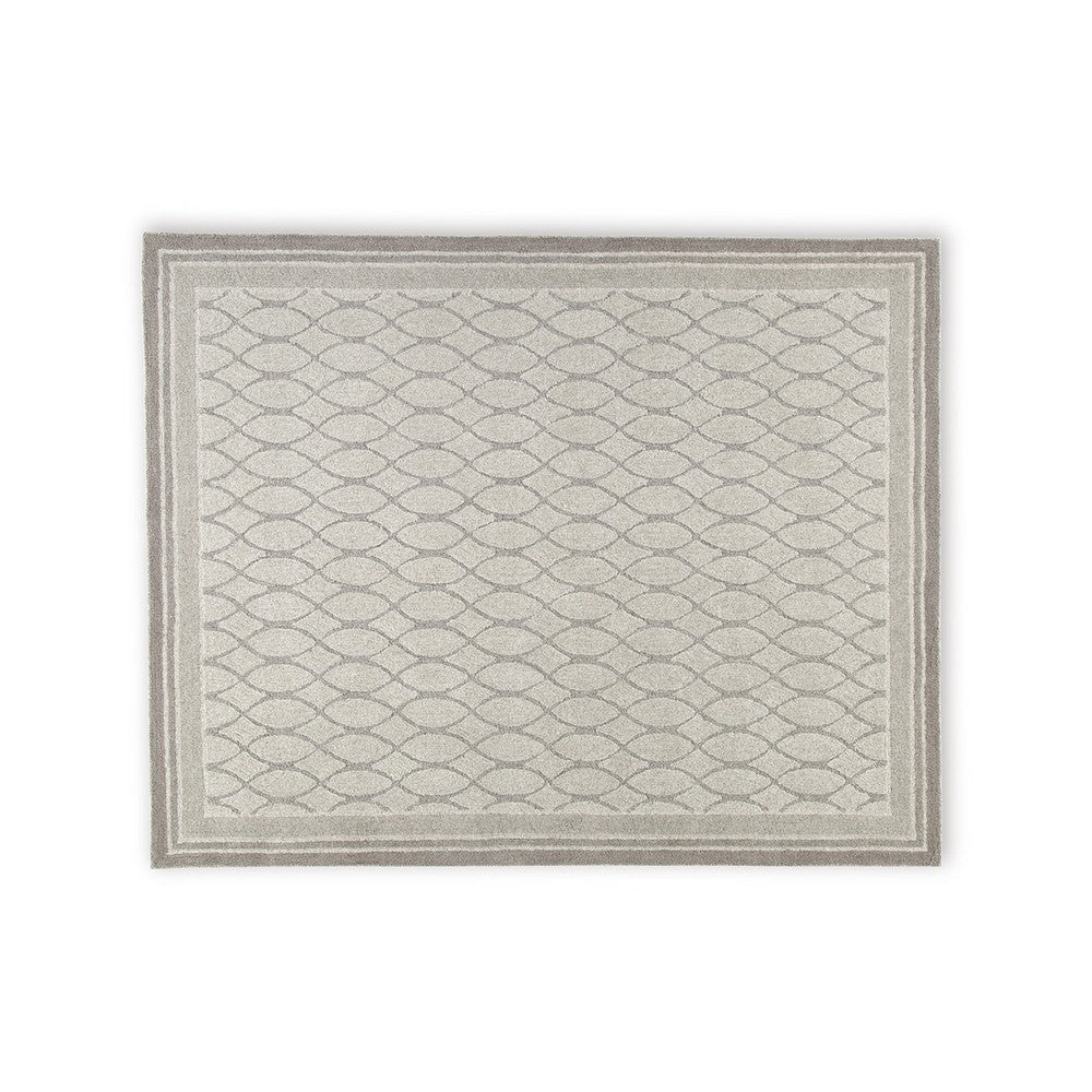Winie Large Area Rug | Trellis Patterns | Hand-Tufted | Gray Wool 8x10