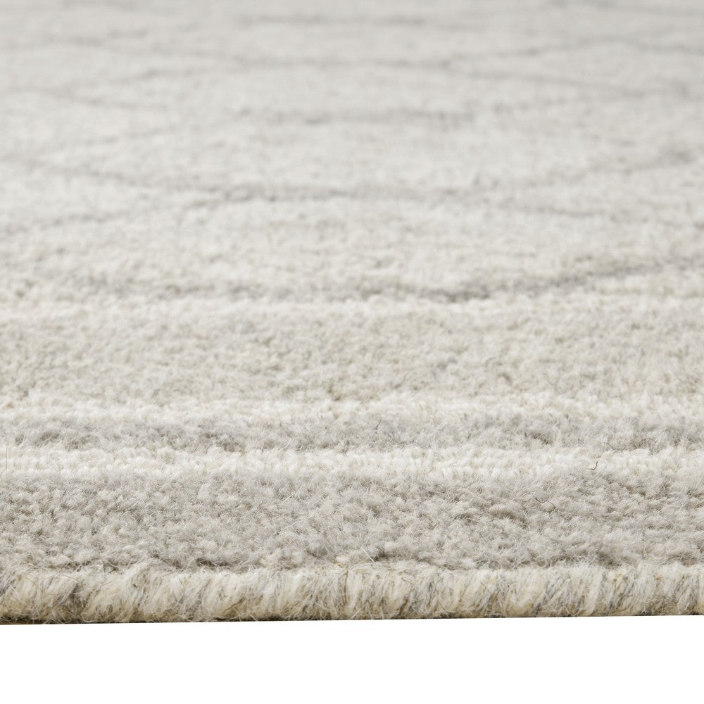 Winie Large Area Rug | Trellis Patterns | Hand-Tufted | Gray Wool 8x10