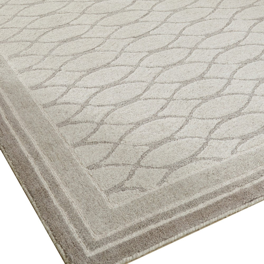 Winie Large Area Rug | Trellis Patterns | Hand-Tufted | Gray Wool 8x10