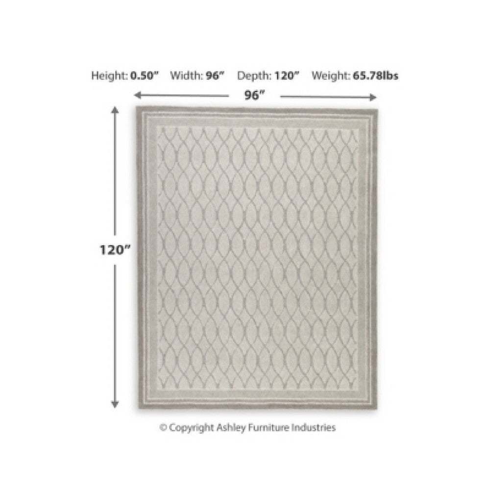 Winie Large Area Rug | Trellis Patterns | Hand-Tufted | Gray Wool 8x10