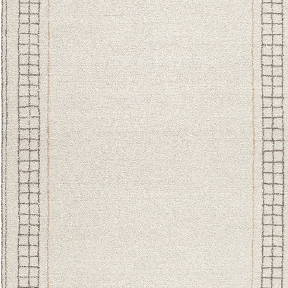 Adam Large Rug with Border Design | Jute and Wool | Brown-Taupe 8x10