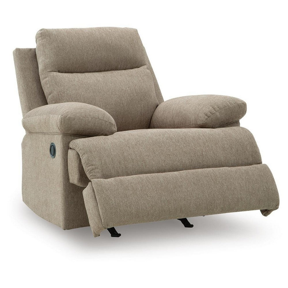 Silvy Manual Rocker Recliner Chair with Pillow Top Arms | Mocha Chenille