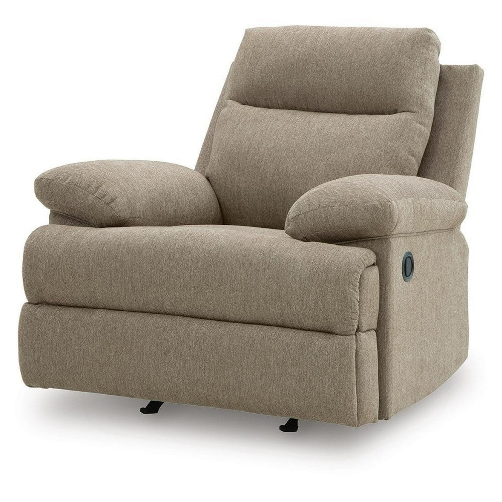 Silvy Manual Rocker Recliner Chair with Pillow Top Arms | Mocha Chenille