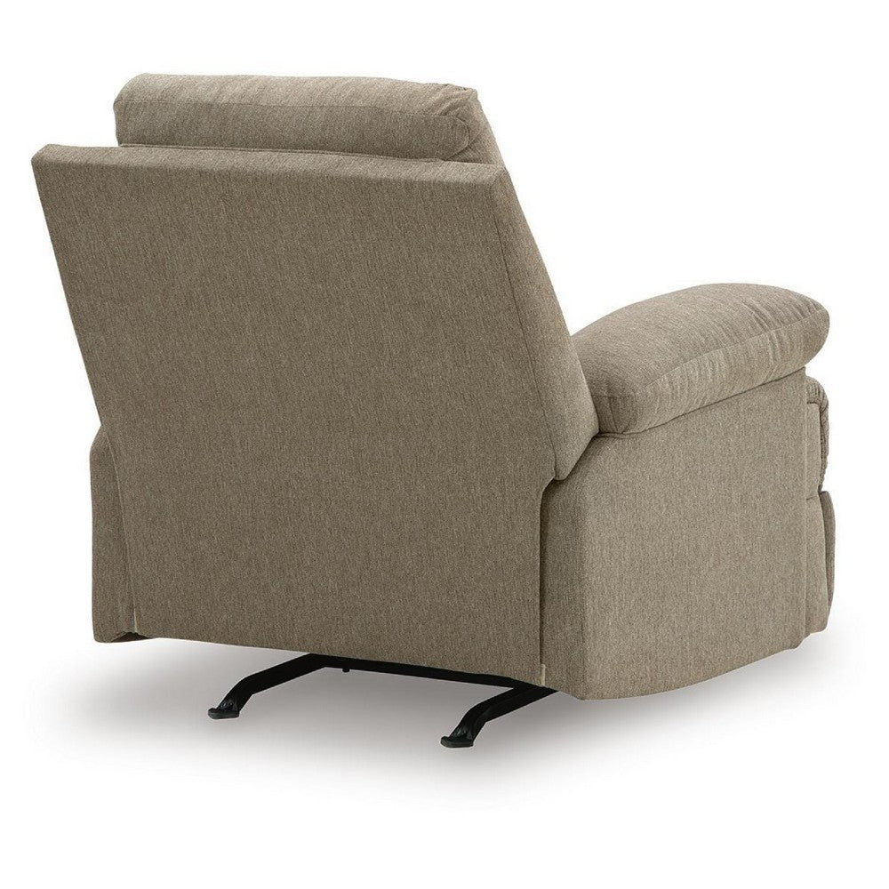Silvy Manual Rocker Recliner Chair with Pillow Top Arms | Mocha Chenille