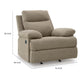 Silvy Manual Rocker Recliner Chair with Pillow Top Arms | Mocha Chenille