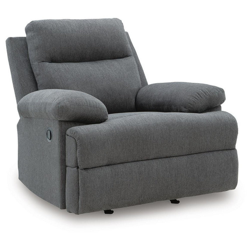 Silvy Manual Rocker Recliner Chair| Pillow Top Arms | Charcoal Chenille