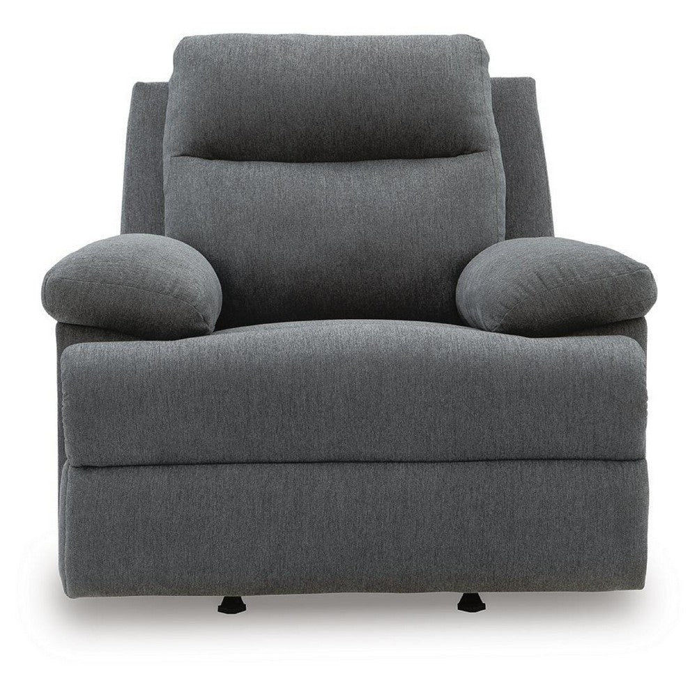 Silvy Manual Rocker Recliner Chair| Pillow Top Arms | Charcoal Chenille