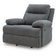 Silvy Manual Rocker Recliner Chair| Pillow Top Arms | Charcoal Chenille