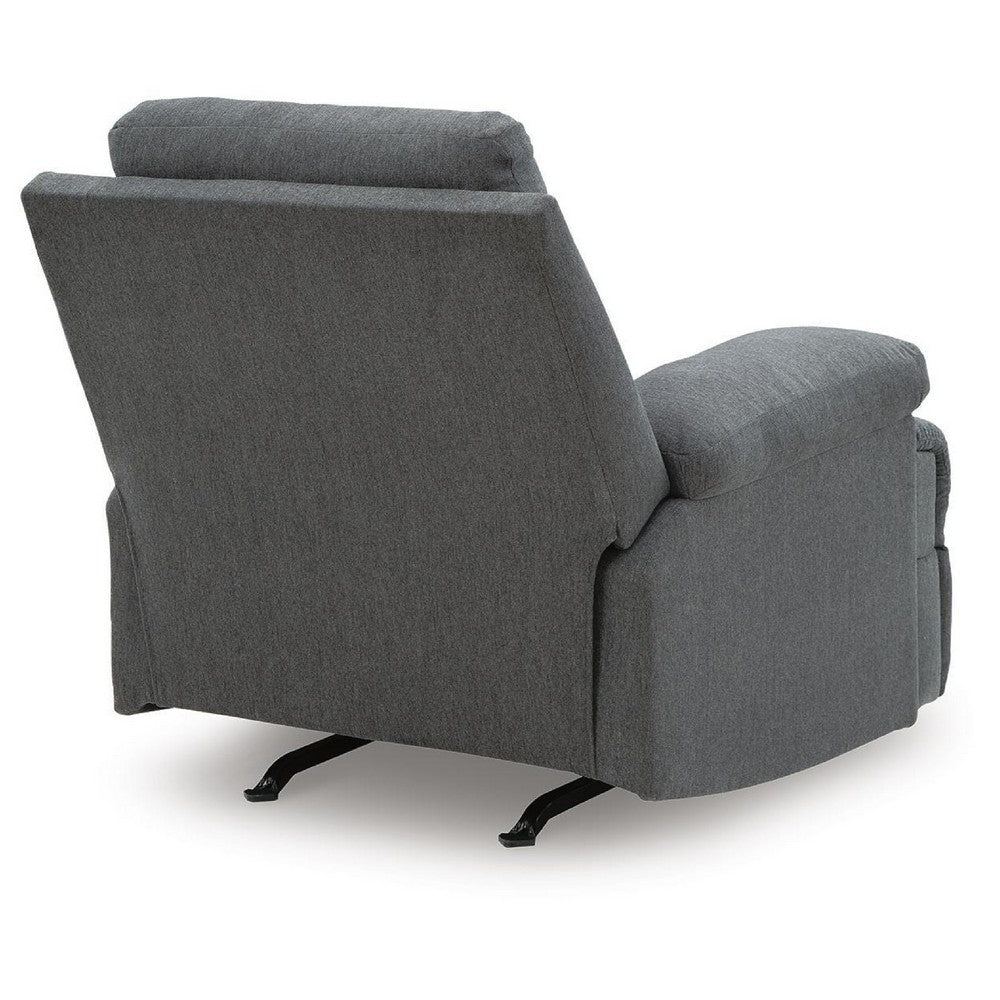 Silvy Manual Rocker Recliner Chair| Pillow Top Arms | Charcoal Chenille