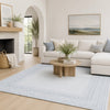 Hazel Hand-Tufted Large Area Rug | Chevron-Diamond Motifs | Blue-Ivory Wool 8x10