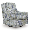 Dusty Swivel Glider Accent Chair | Floral Details | Multicolor Polyester