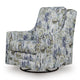 Dusty Swivel Glider Accent Chair | Floral Details | Multicolor Polyester