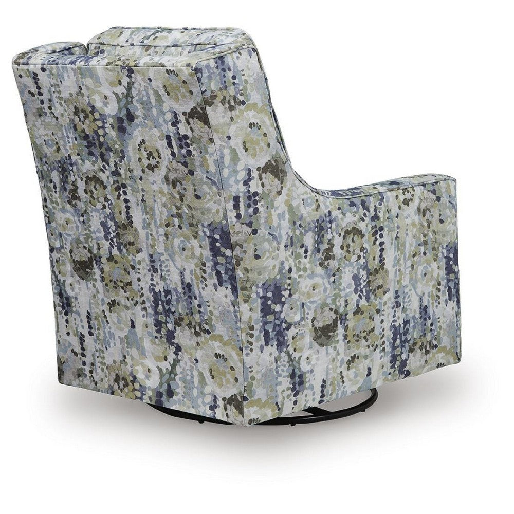 Dusty Swivel Glider Accent Chair | Floral Details | Multicolor Polyester