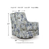 Dusty Swivel Glider Accent Chair | Floral Details | Multicolor Polyester