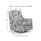 Dusty Swivel Glider Accent Chair | Floral Details | Multicolor Polyester