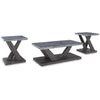 Brenda 3Pc Coffee Table Set with Casters | Faux Marble Top | Gray Wood
