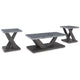 Brenda 3Pc Coffee Table Set with Casters | Faux Marble Top | Gray Wood