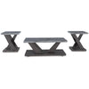 Brenda 3Pc Coffee Table Set with Casters | Faux Marble Top | Gray Wood