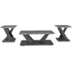 Brenda 3Pc Coffee Table Set with Casters | Faux Marble Top | Gray Wood