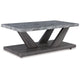 Brenda 3Pc Coffee Table Set with Casters | Faux Marble Top | Gray Wood