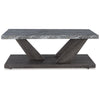 Brenda 3Pc Coffee Table Set with Casters | Faux Marble Top | Gray Wood