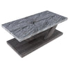 Brenda 3Pc Coffee Table Set with Casters | Faux Marble Top | Gray Wood