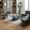 Brenda 3Pc Coffee Table Set with Casters | Faux Marble Top | Gray Wood