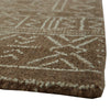 Amina Large Area Rug with Aztec-Inspired Pattern | Brown-Ivory Wool 8x10