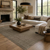 Amina Large Area Rug with Aztec-Inspired Pattern | Brown-Ivory Wool 8x10