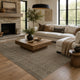 Amina Large Area Rug with Aztec-Inspired Pattern | Brown-Ivory Wool 8x10