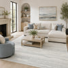 Genie Hand-Tufted Large Area Rug | Abstract Striped Patterns | Ivory Blue Wool 8x10