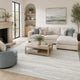 Genie Hand-Tufted Large Area Rug | Abstract Striped Patterns | Ivory Blue Wool 8x10