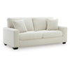 Gesi Sofa with Track Arms and Accent Pillows | Ivory Corded Polyester 85"
